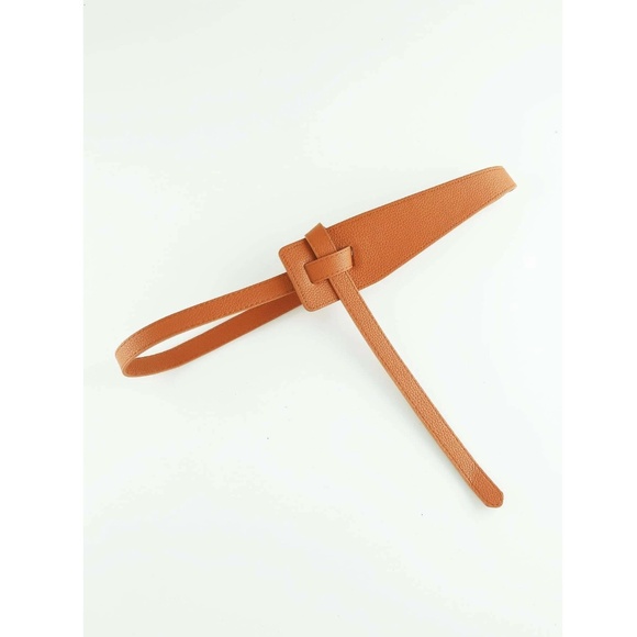 Camel Brown Belt Faux Leather PU - Picture 2 of 6